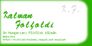 kalman folfoldi business card